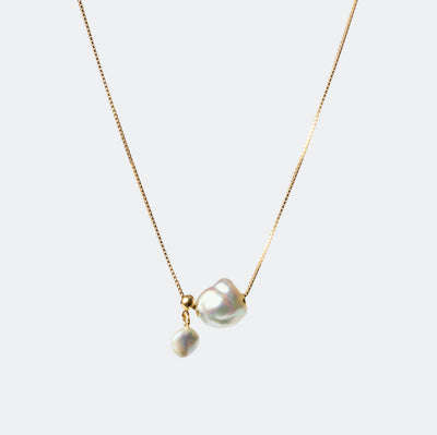Wandering Pearl Chain Necklace - Akoya Keshi B