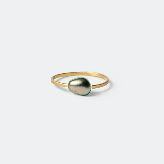 Pinky Open Ring - Tahitian Keshi