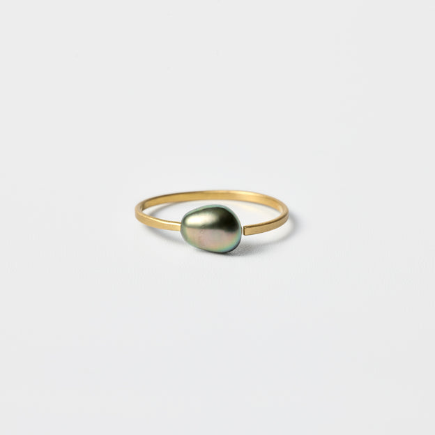 Pinky Open Ring - Tahitian Keshi