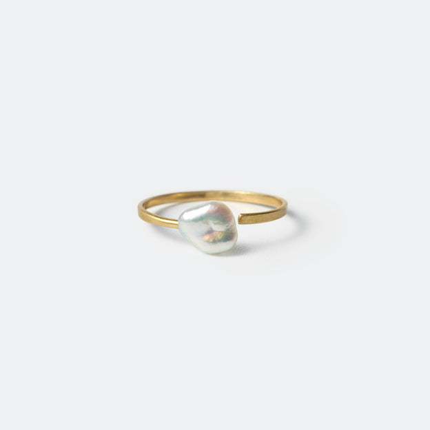 Pinky Open Ring - Akoya Keshi