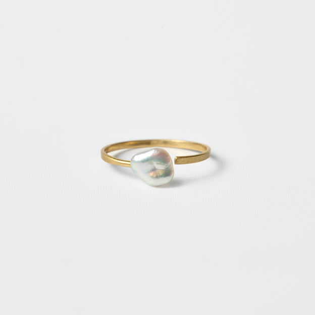 Pinky Open Ring - Akoya Keshi