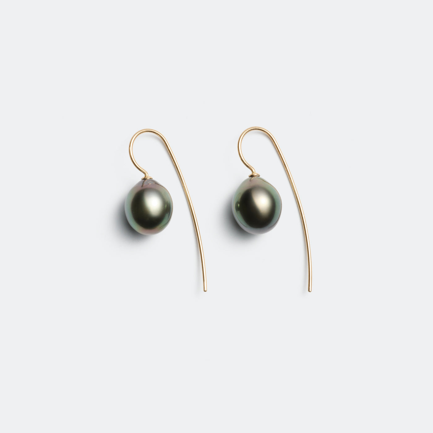 Trickle Hook Pierced Earrings - Tahitian Pearl