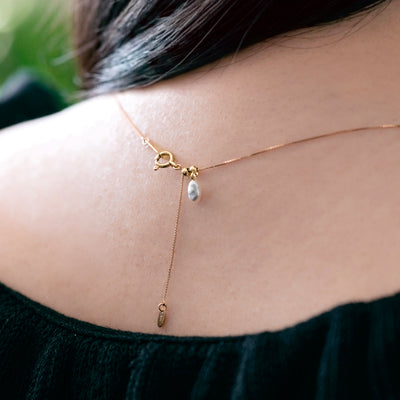 Wandering Pearl Chain Necklace - Akoya Keshi A