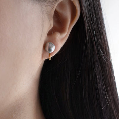 【ESSENTIALS】8.0-9.0mm Gray Akoya Clip-On Earrings  C