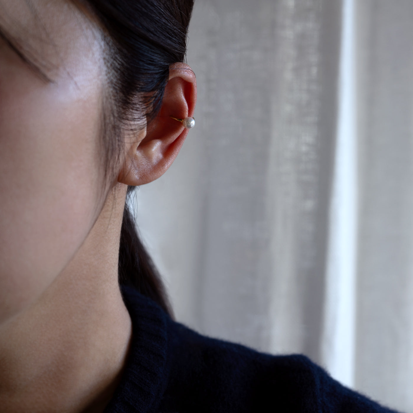 【ESSENTIALS】5.0-5.5mm Akoya Pearl  Ear Cuff / GN