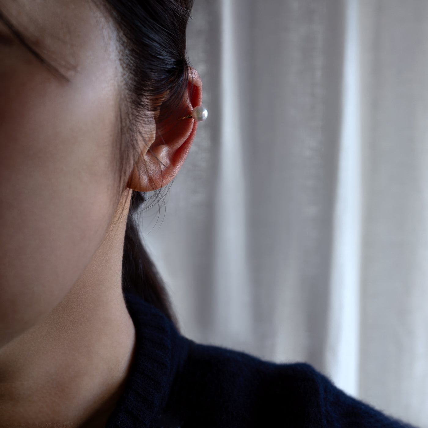 【ESSENTIALS】6.0-6.5mm Akoya Pearl  Ear Cuff / GN