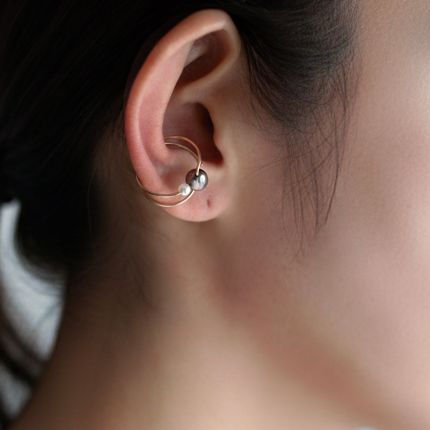 Clip Ear Cuff - Tahitian Keshi