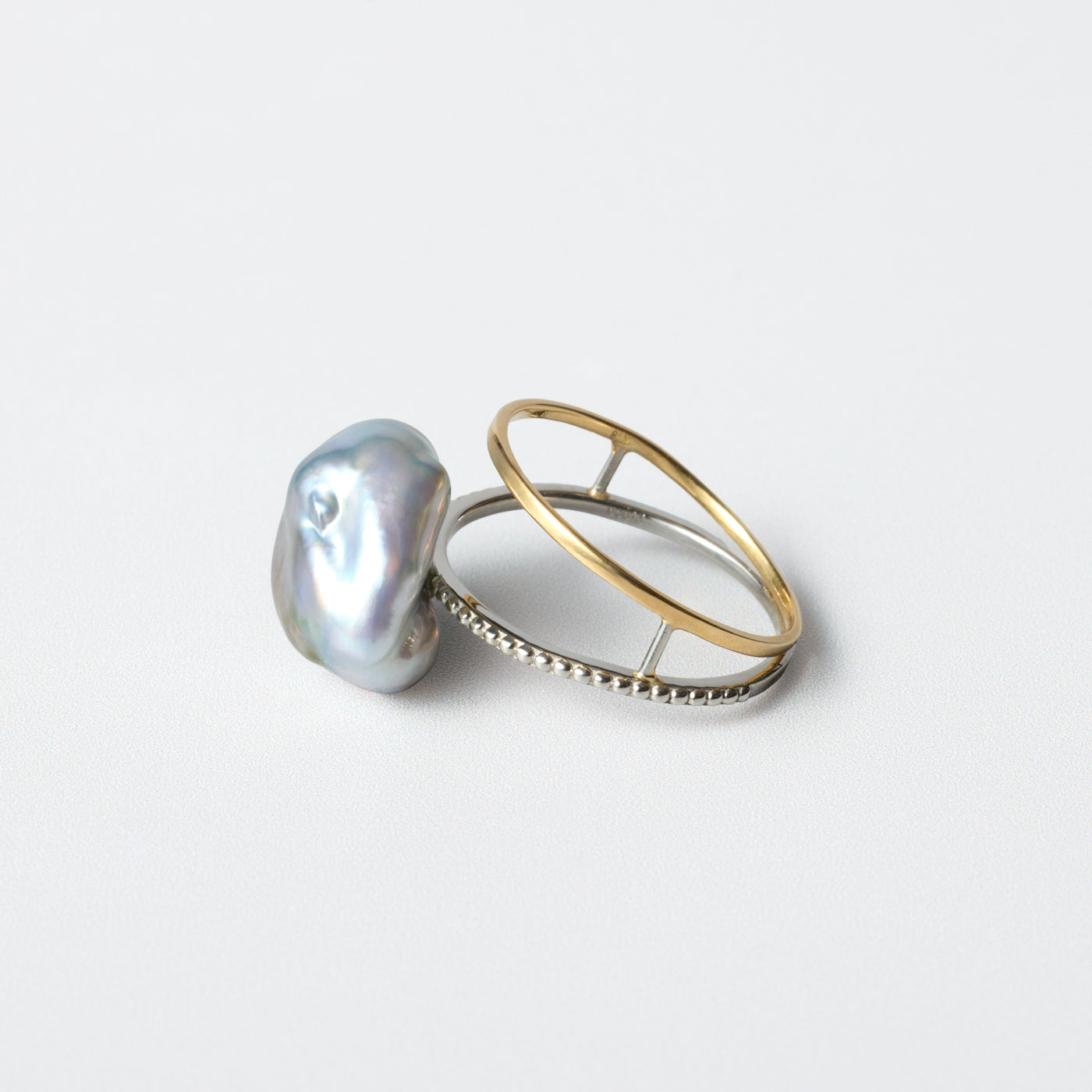 Mill & Flat Fusion Ring - Tahiti Keshi