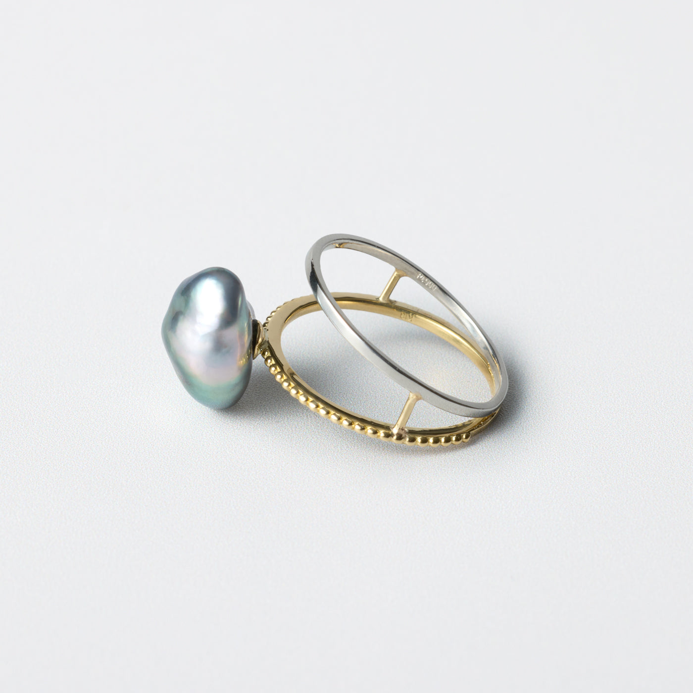 Mill & Flat Fusion Ring - Tahiti Keshi