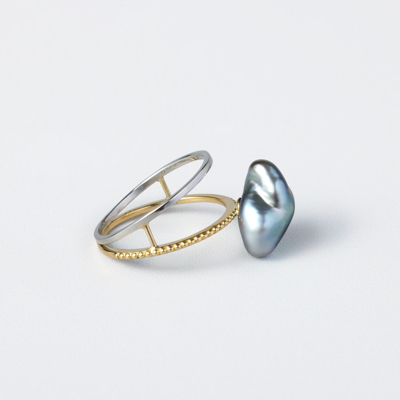 Mill & Flat Fusion Ring - Tahiti Keshi