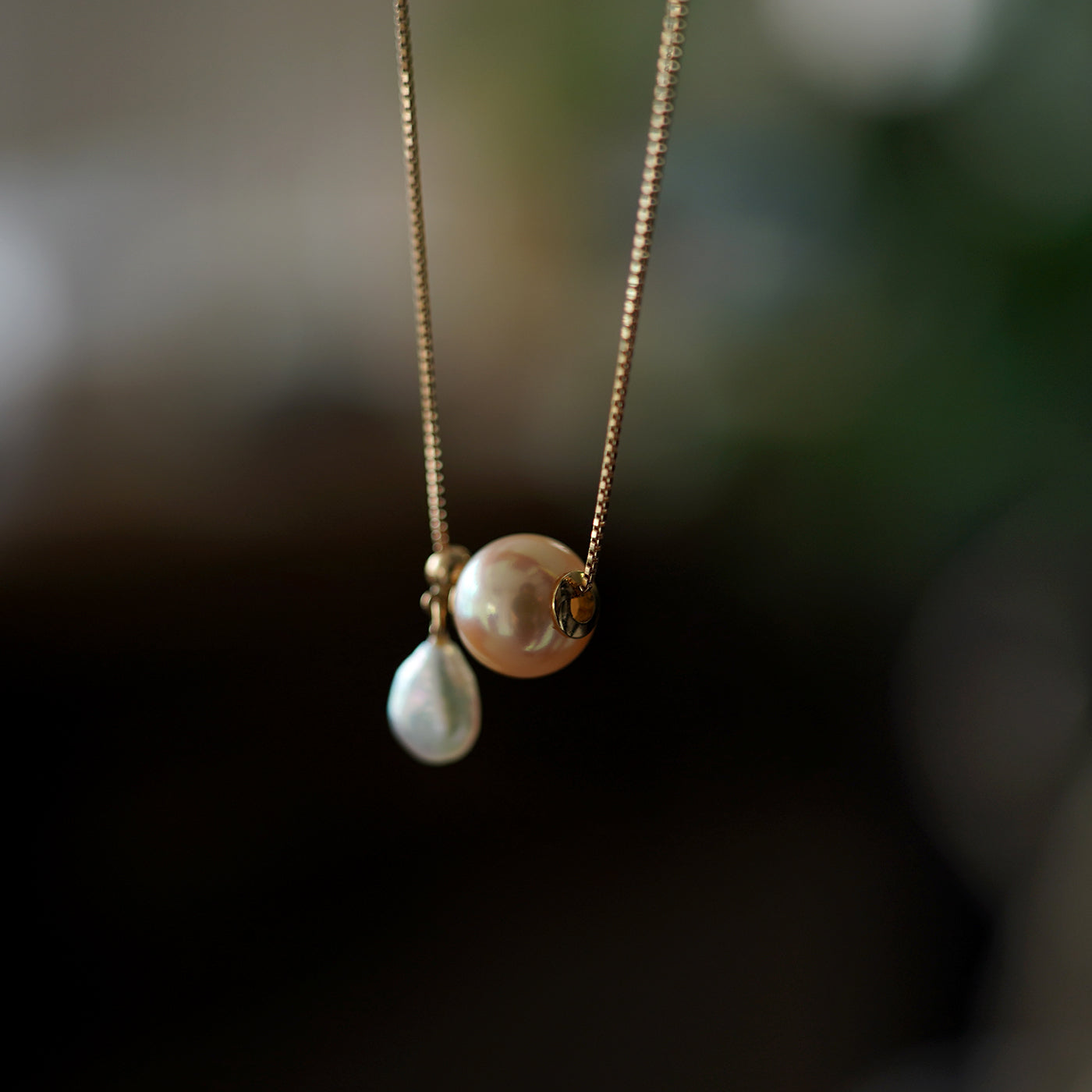 Wandering Pearl Chain Necklace - アコヤ & アコヤケシ