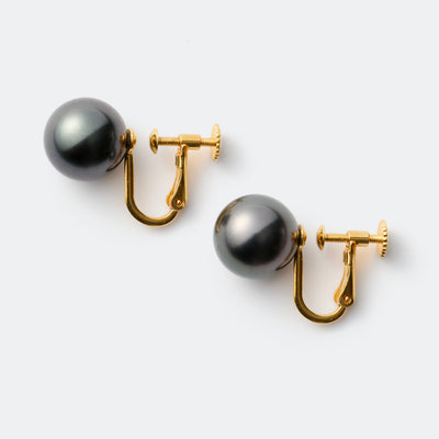 【ESSENTIALS】9.0-10.0mm Tahitian Clip-On Earrings / SV925 A