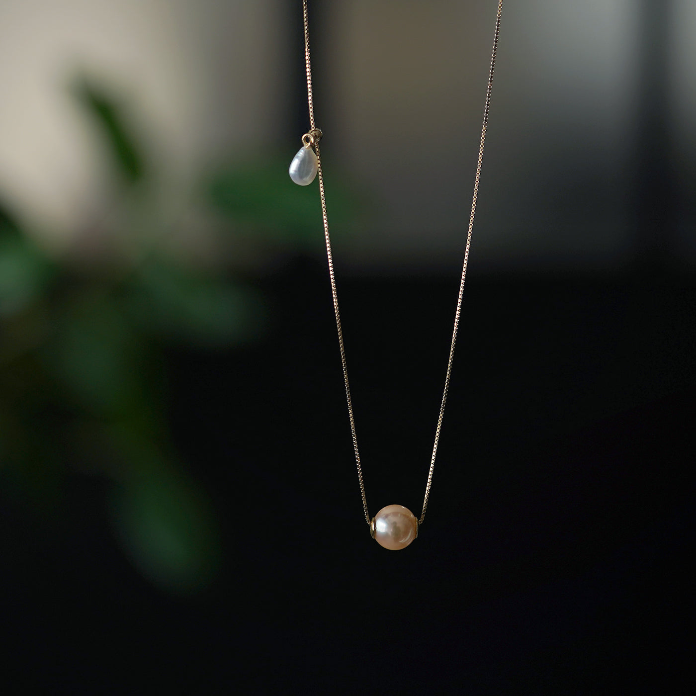 Wandering Pearl Chain Necklace - アコヤ & アコヤケシ