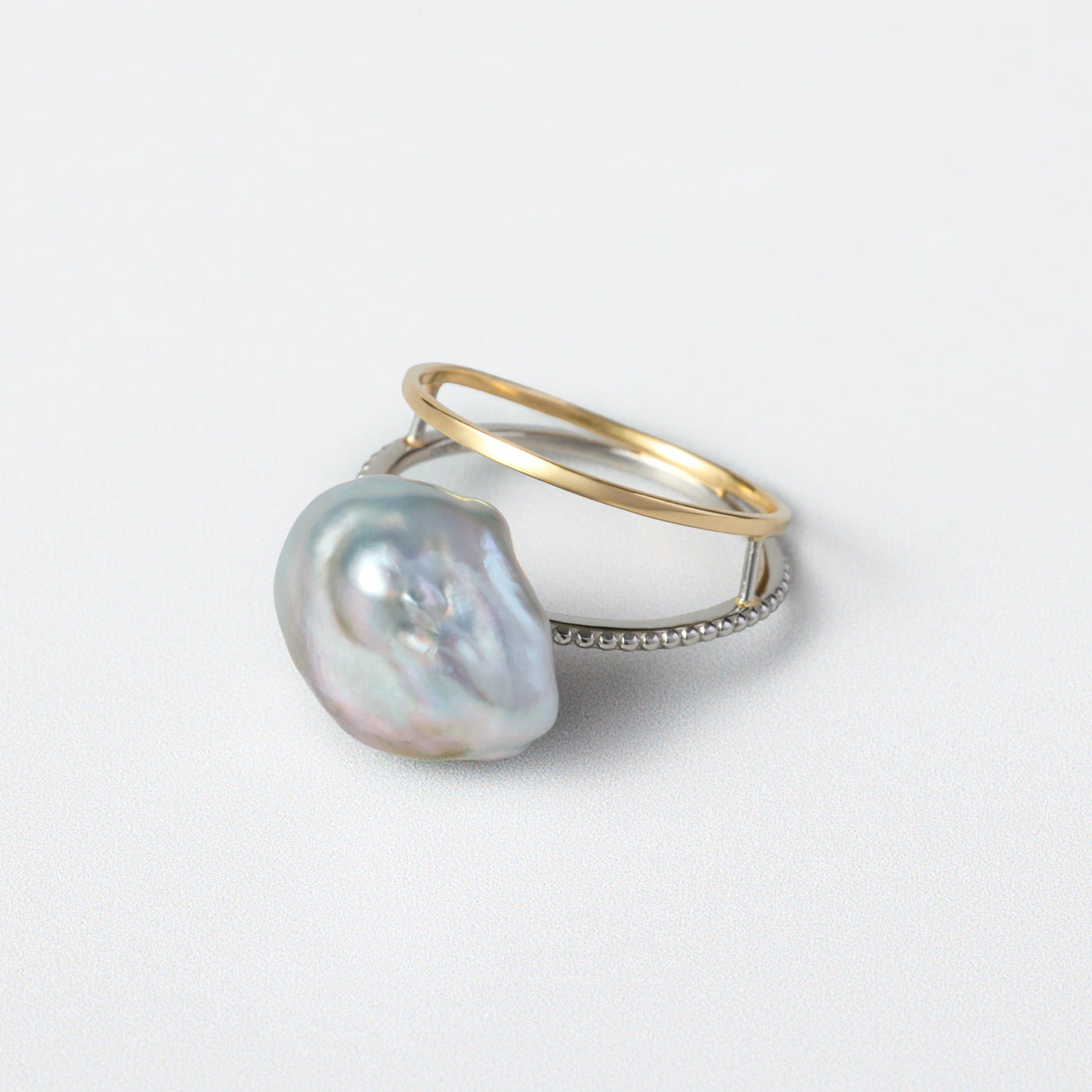 Mill & Flat Fusion Ring - Tahiti Keshi