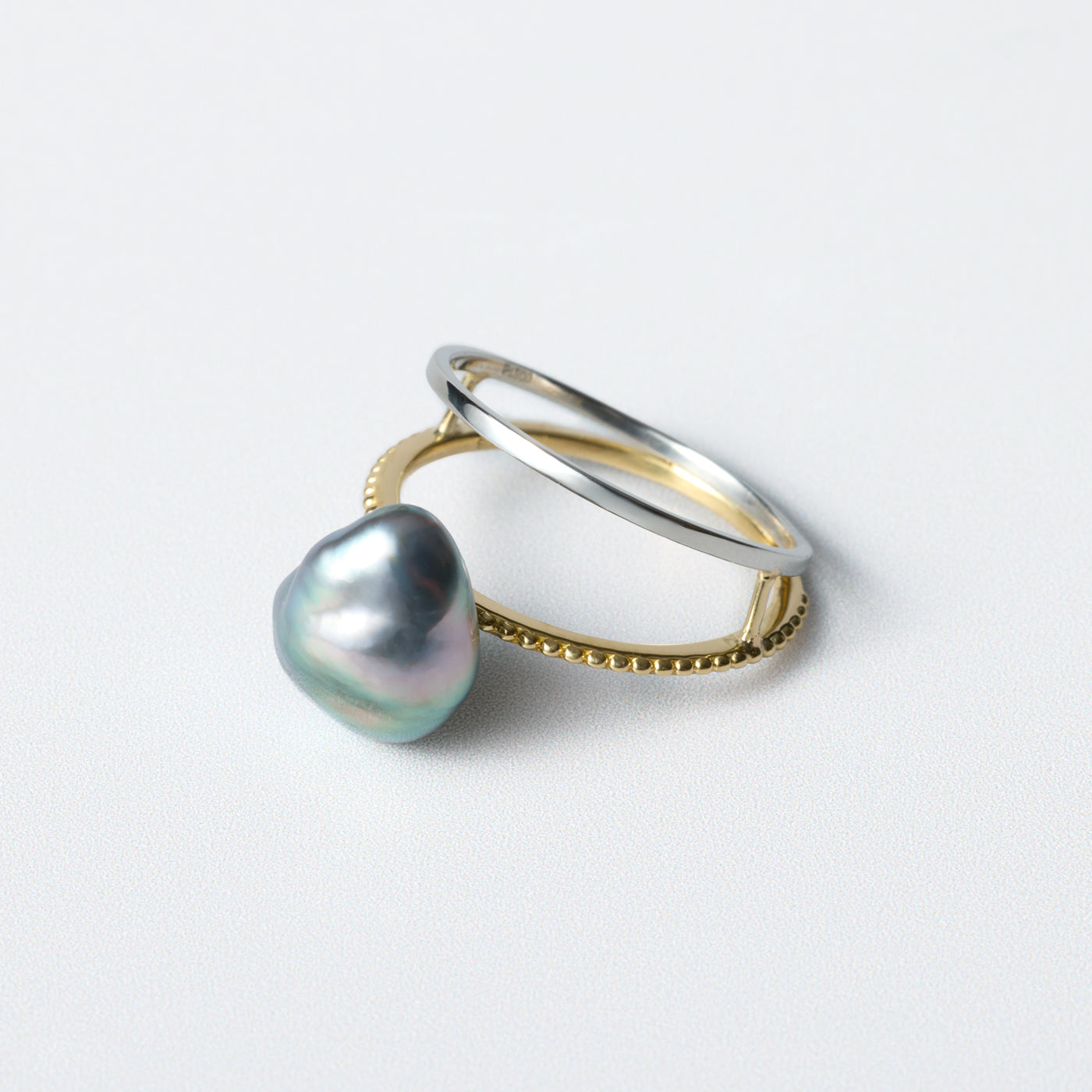 Mill & Flat Fusion Ring - Tahiti Keshi