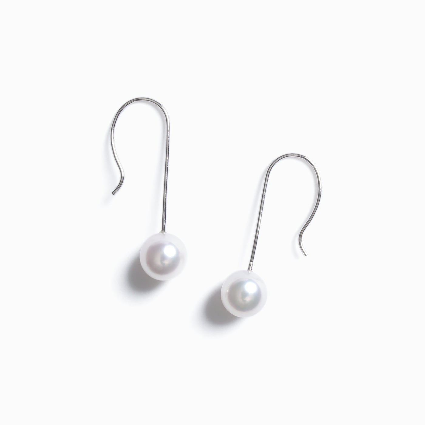 Akoya Eighth Note Earrings ―― 14K WG