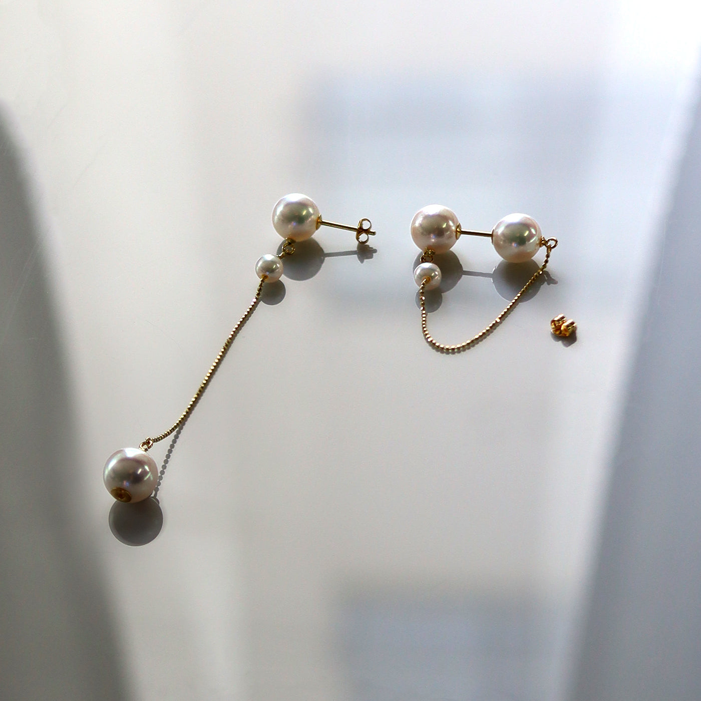 Akoya Pearl 3way Chain Earrings - L size
