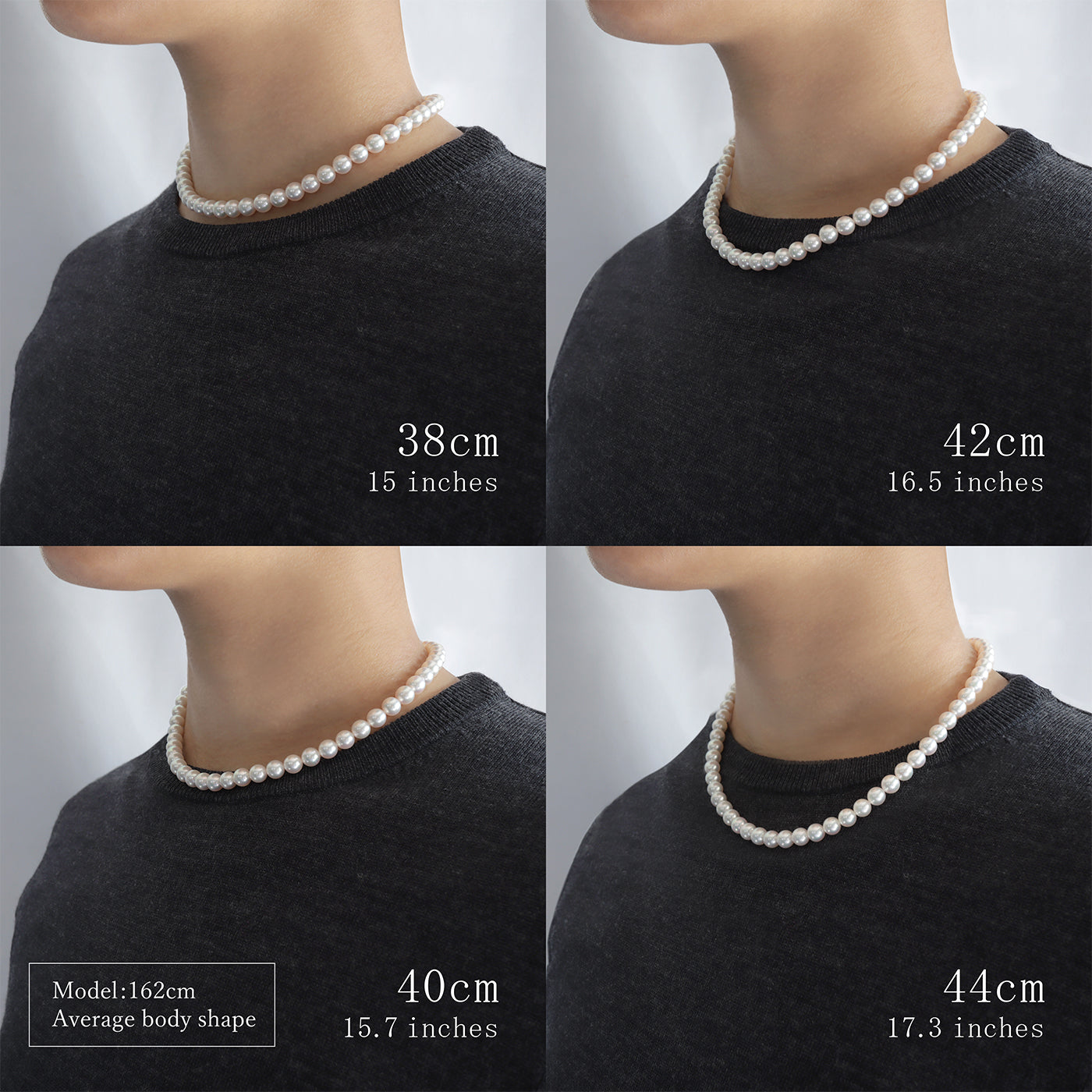 8.0-8.5mm White Akoya Pearl Necklace