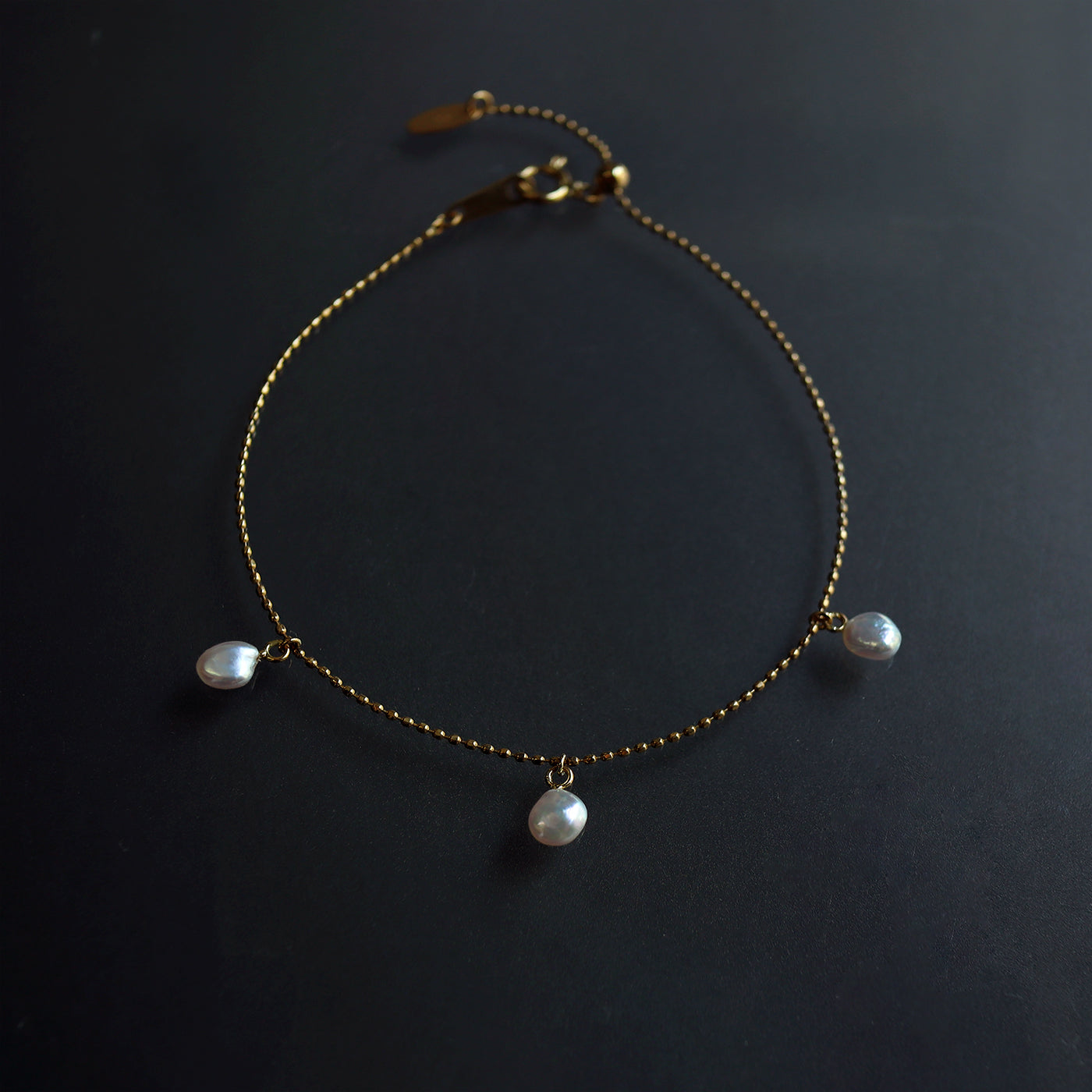 Wandering Pearl Chain Necklace - Akoya Keshi #A