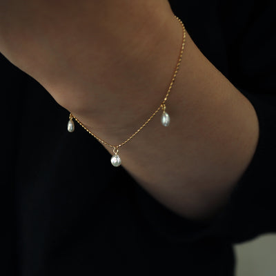 AkoyaKeshiBracelet アコヤ ケシ パール 真珠 チェーン ブレスレット ミニマル シンプル