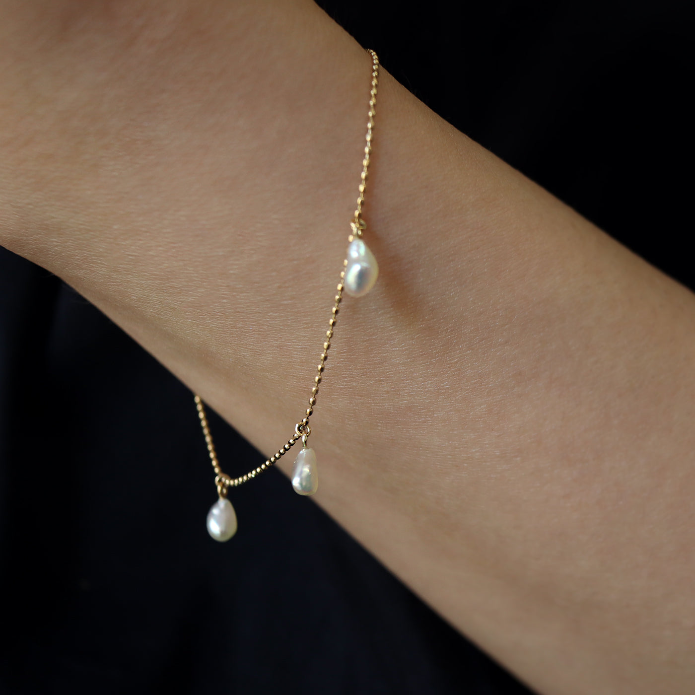 Subtle Pearl Chain Bracelet - アコヤケシ #A