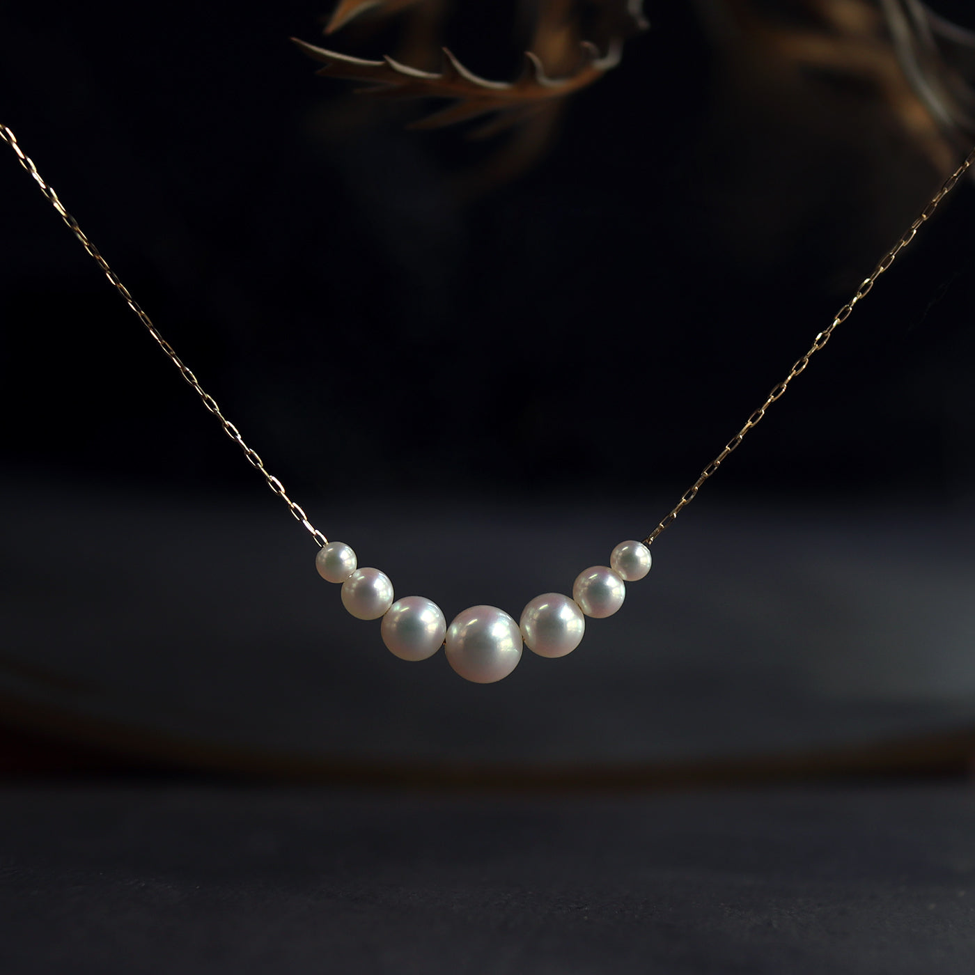 Graduated Pearl Chain Necklace - アコヤパール