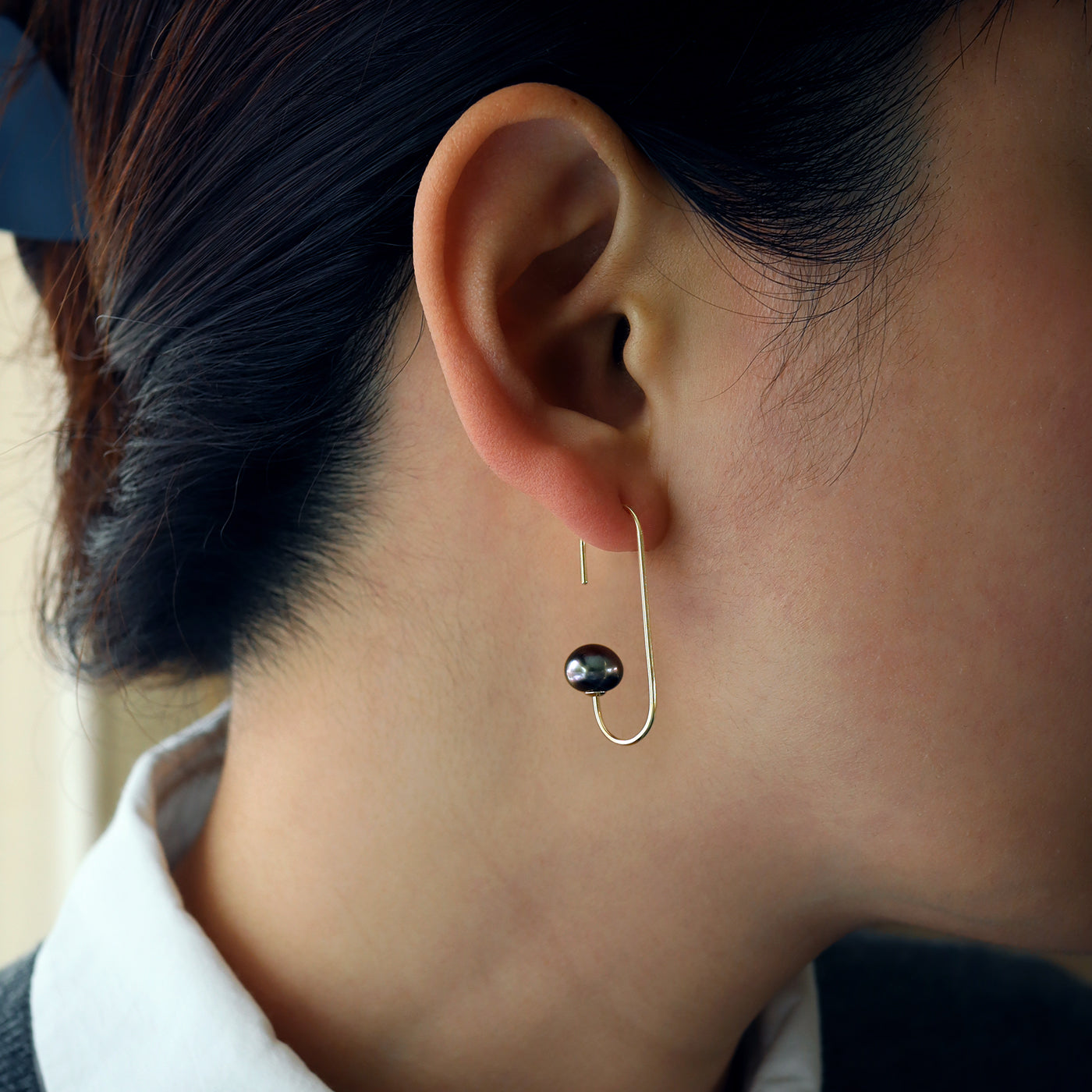 【BASE PARTS】K18YG C-Line Hook Pierced Earring