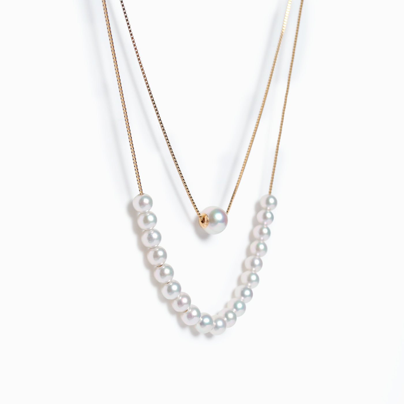 Akoya Pearl W chain necklace