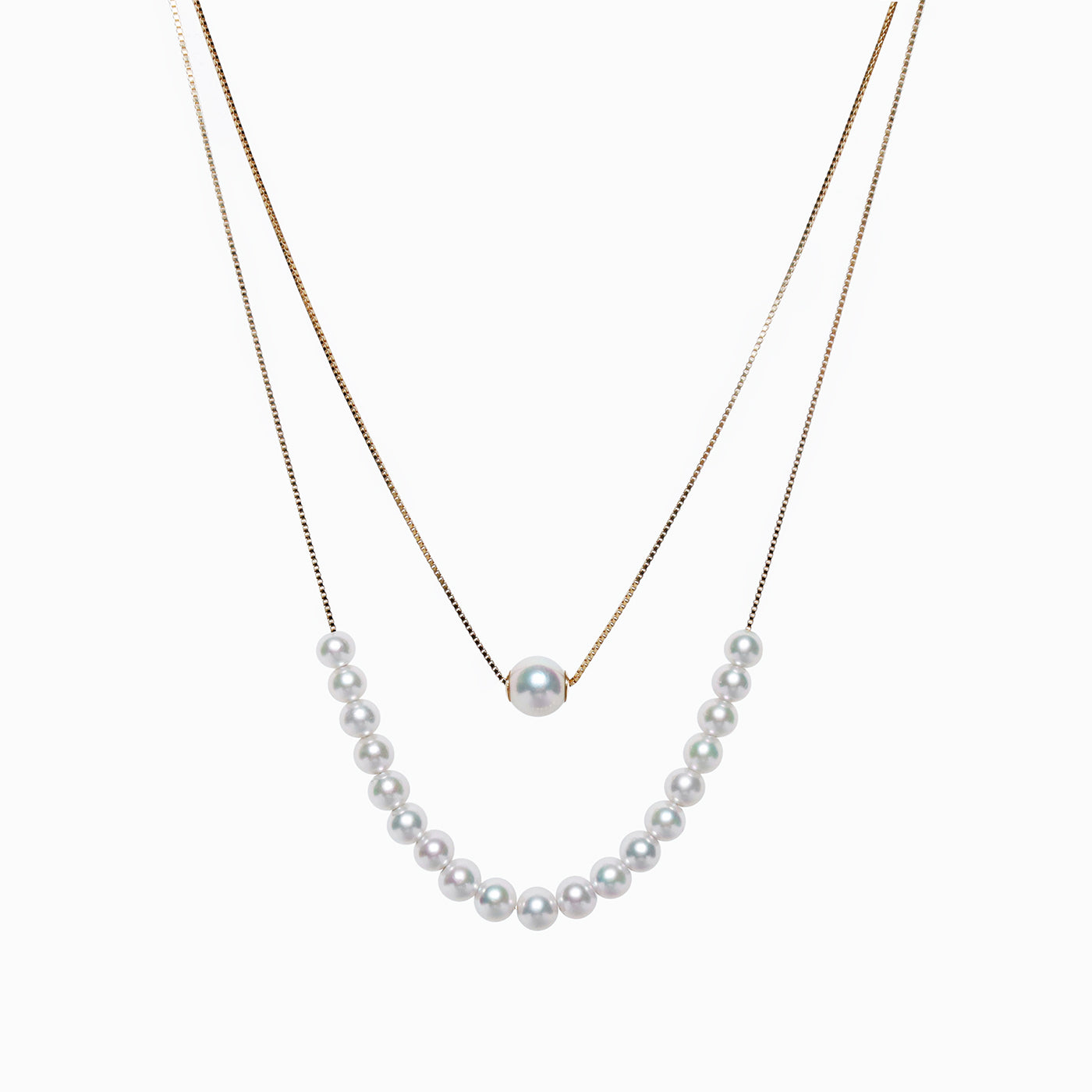 Akoya Pearl W chain necklace