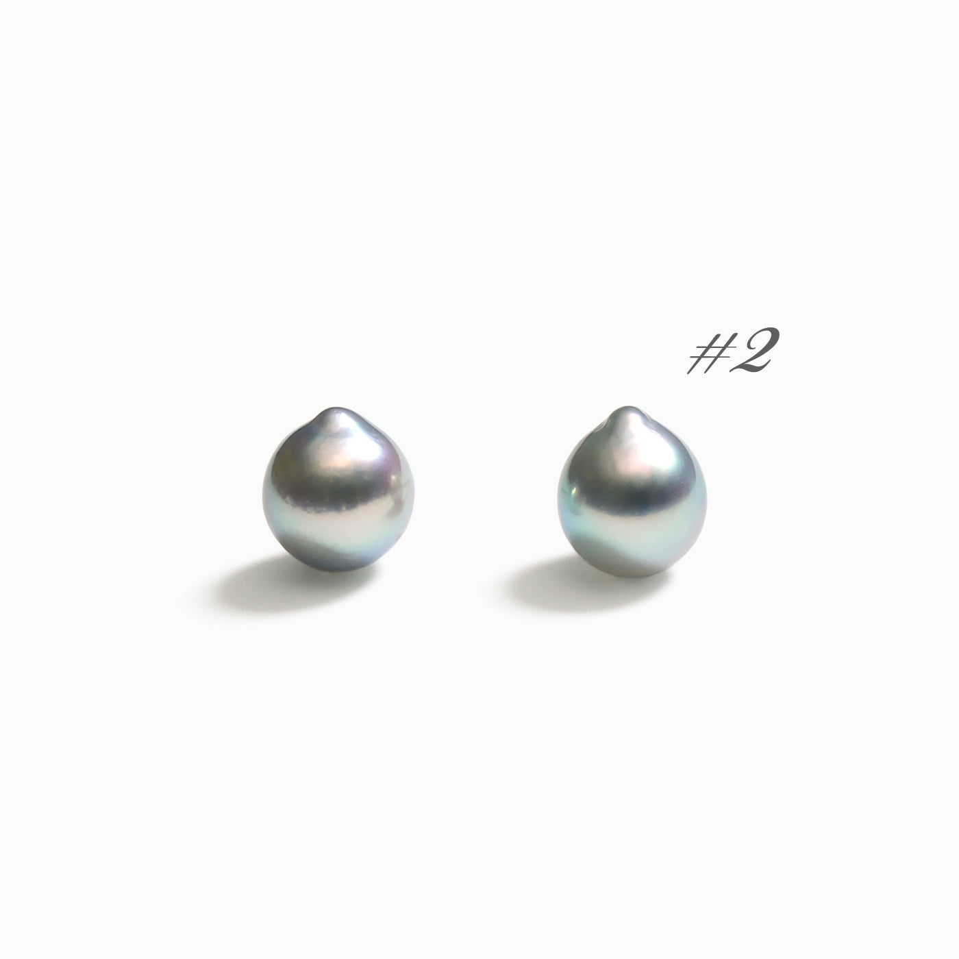 Post Earrings - 7.5mmナチュラルブルー バロックアコヤ