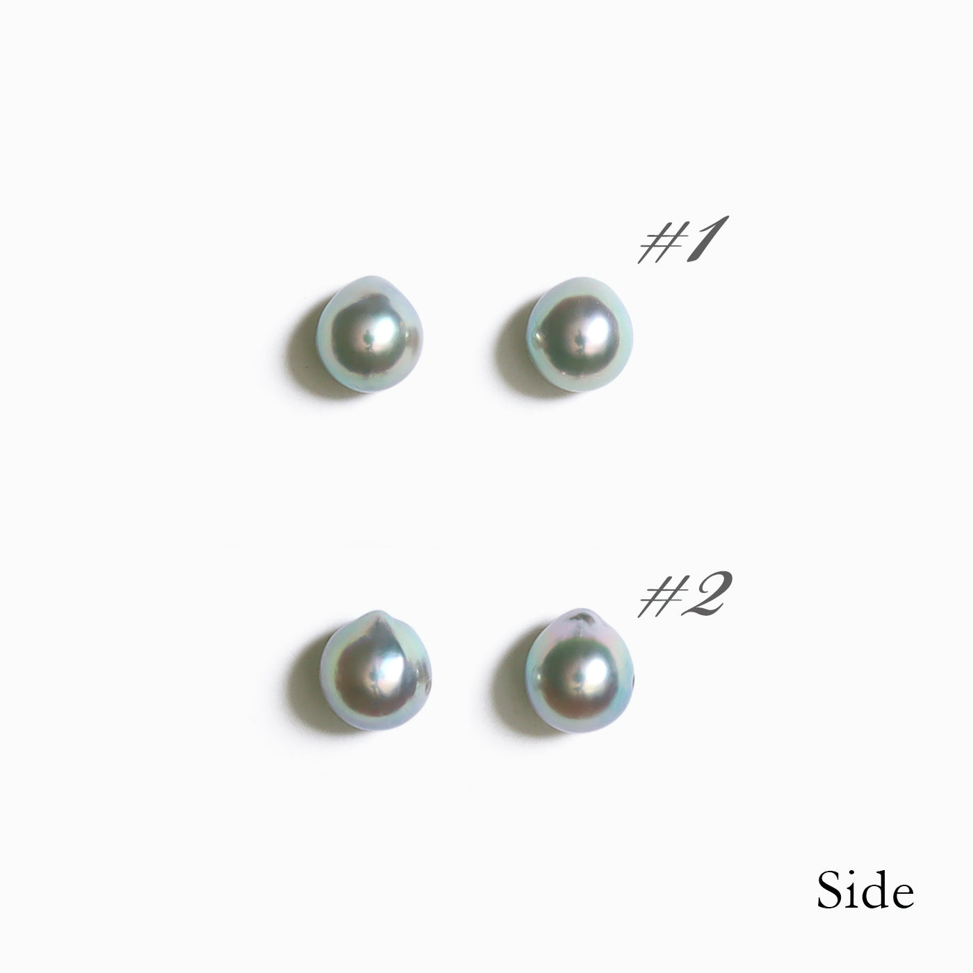 Post Earrings - 7.5mmナチュラルブルー バロックアコヤ