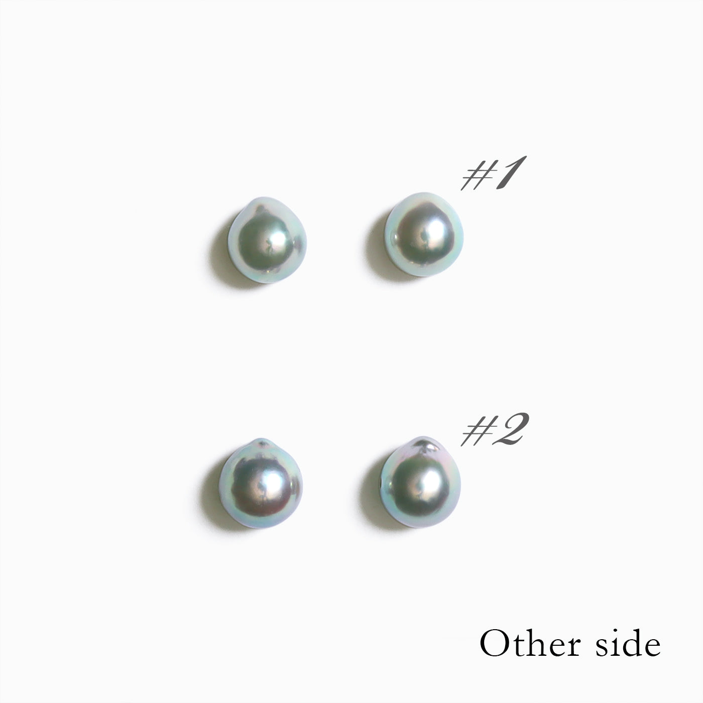 Post Earrings - 7.5mmナチュラルブルー バロックアコヤ