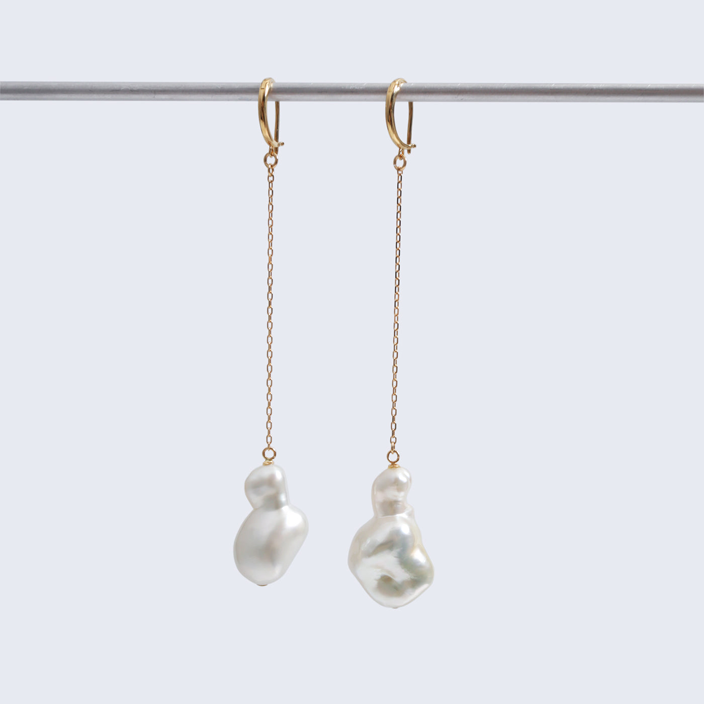 Baroque Pearl Chain Earrings
