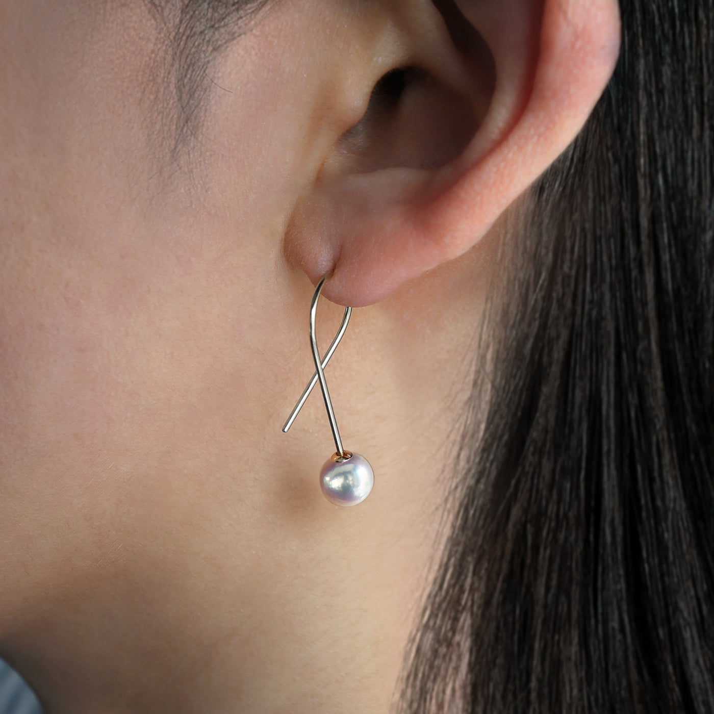 【BASE PARTS】Pt900 Twist Hook Pierced Earring - For Left