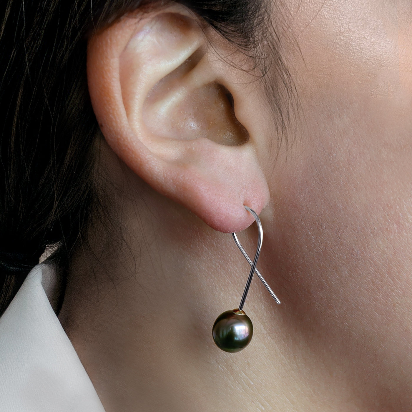 【BASE PARTS】Pt900 Twist Hook Pierced Earring - For Right